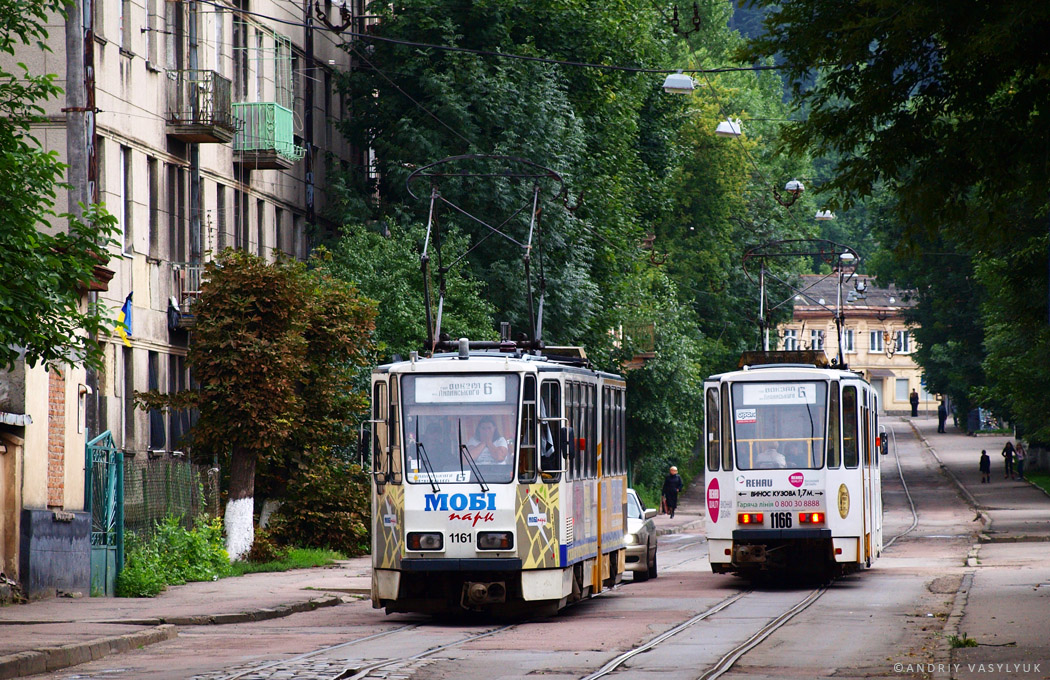 Львов, Tatra KT4D № 1161; Львов, Tatra KT4D № 1166