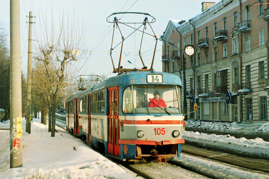 Тверь, Tatra T3SU № 105; Тверь — Тверской трамвай в начале 2000-х гг. (2002 — 2006 гг.); Тверь — Трамвайные линии: Пролетарский район