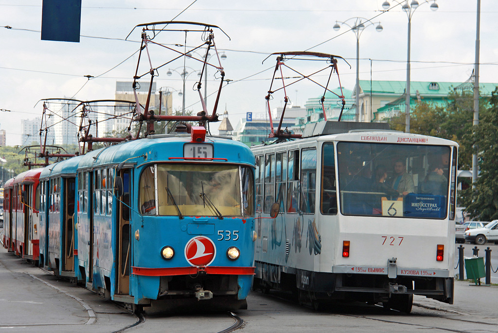 Екатеринбург, Tatra T3SU № 535; Екатеринбург, Tatra T6B5SU № 727