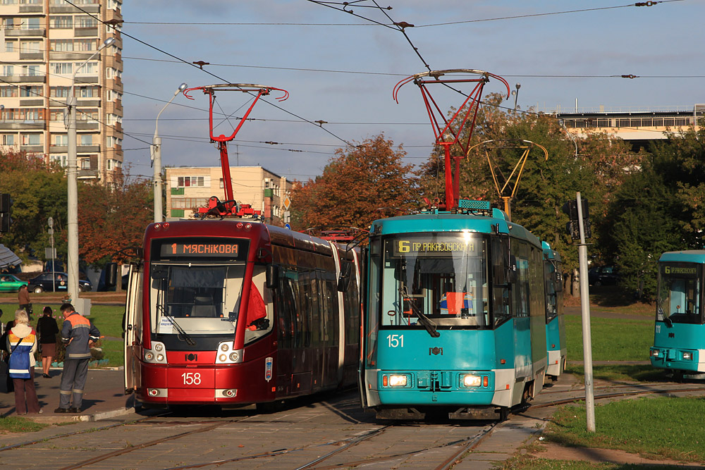 Минск, БКМ 84300М № 158; Минск, БКМ 60102 № 151
