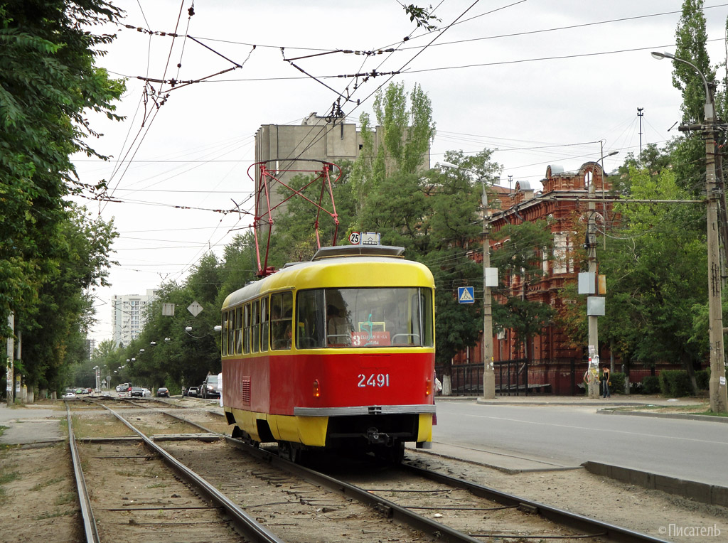 Волгоград, Tatra T3SU (двухдверная) № 2491