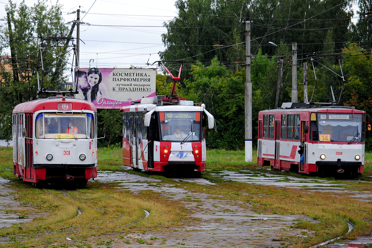 Тула, Tatra T3SU № 33; Тула, 71-153 (ЛМ-2008) № 1; Тула, Tatra T6B5SU № 308; Тула — Линейные станции и кольца