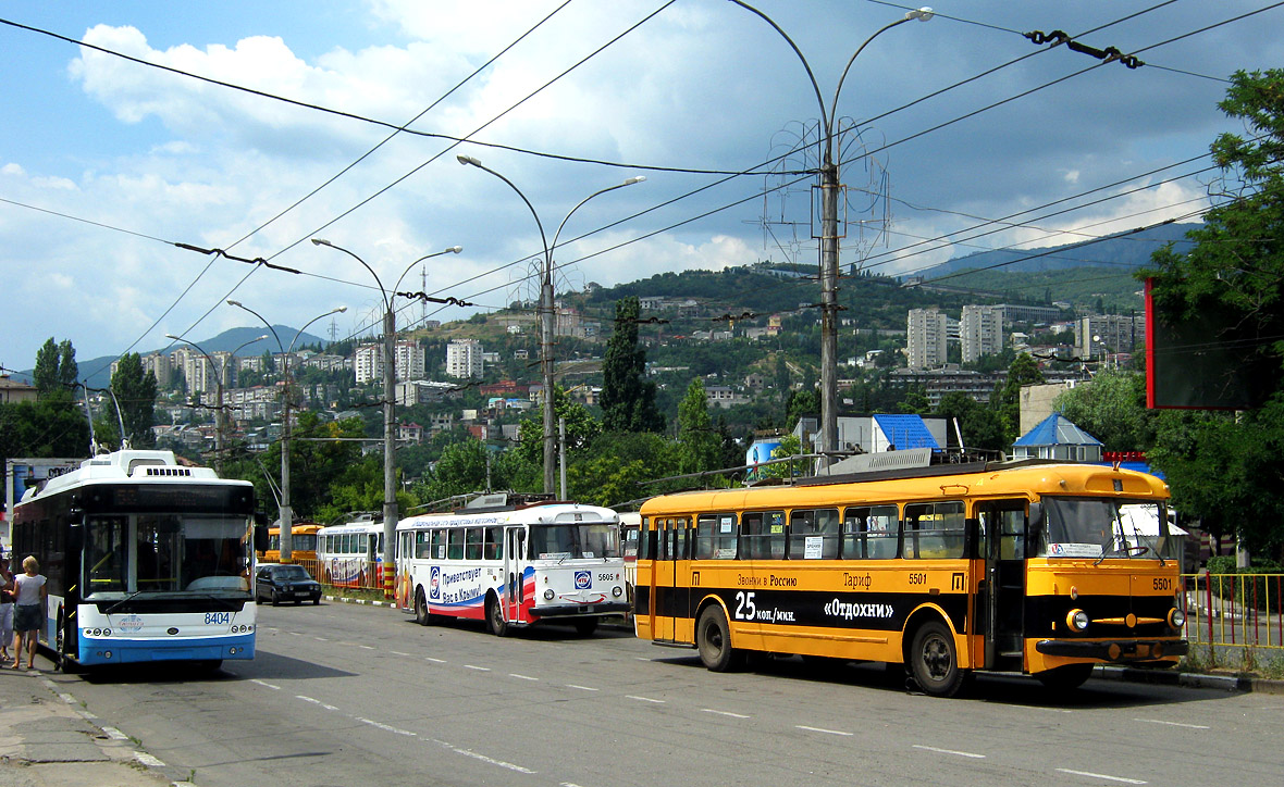 Крымский троллейбус, Богдан Т70115 № 8404; Крымский троллейбус, Škoda 9Tr24 № 5605; Крымский троллейбус, Škoda 9Tr19 № 5501
