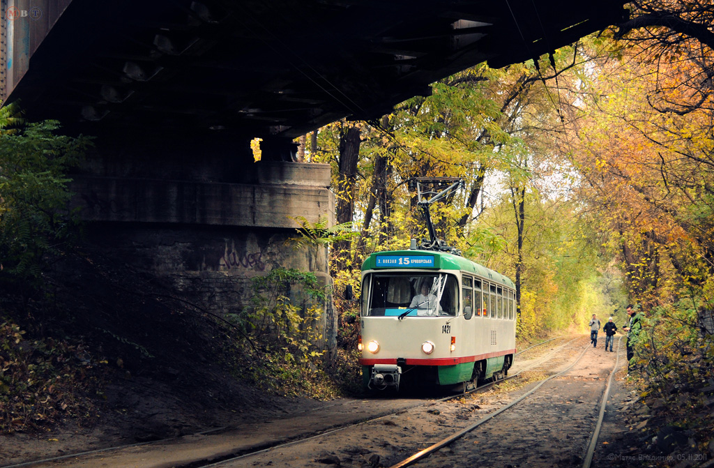 Днепр, Tatra T4DM № 1421; Днепр — Прогулка на Tatra-T4DM (05.11.2011)
