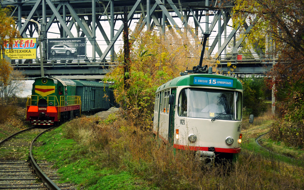Днепр, Tatra T4DM № 1421; Днепр — Прогулка на Tatra-T4DM (05.11.2011)