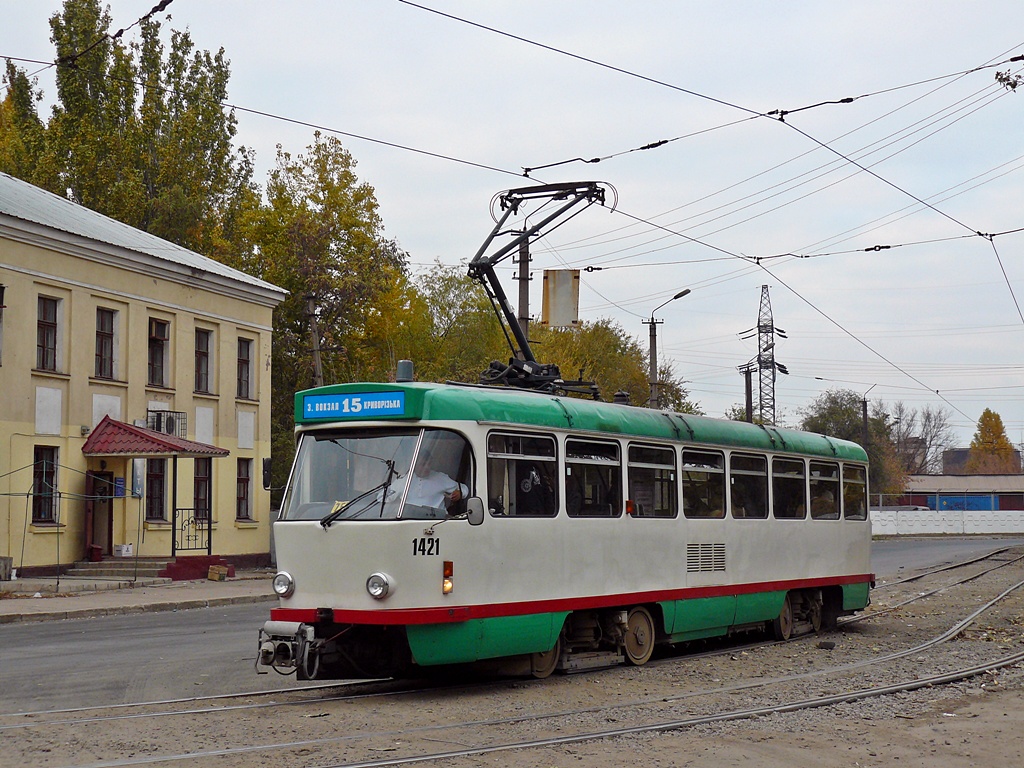Днепр, Tatra T4DM № 1421; Днепр — Прогулка на Tatra T4DM (05.11.2011)