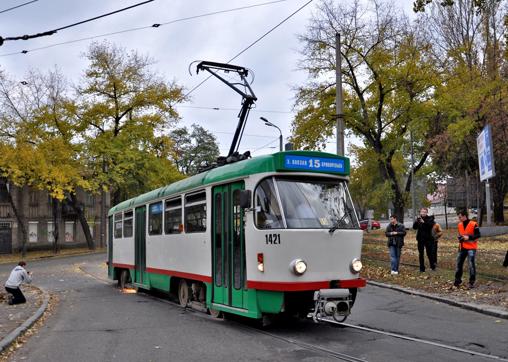 Днепр, Tatra T4DM № 1421; Днепр — Прогулка на Tatra T4DM (05.11.2011)