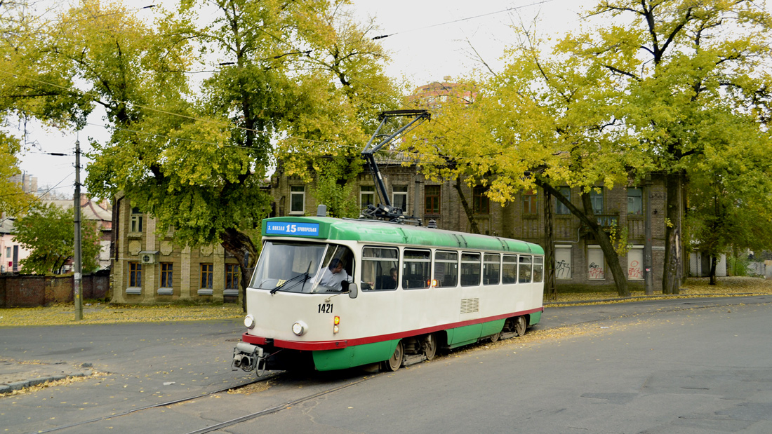 Днепр, Tatra T4DM № 1421; Днепр — Прогулка на Tatra T4DM (05.11.2011)