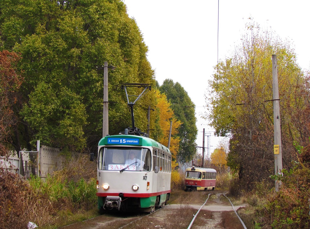 Днепр, Tatra T4DM № 1421; Днепр — Прогулка на Tatra T4DM (05.11.2011)