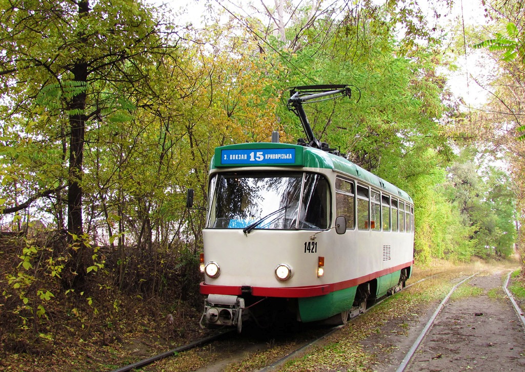 Днепр, Tatra T4DM № 1421; Днепр — Прогулка на Tatra T4DM (05.11.2011)