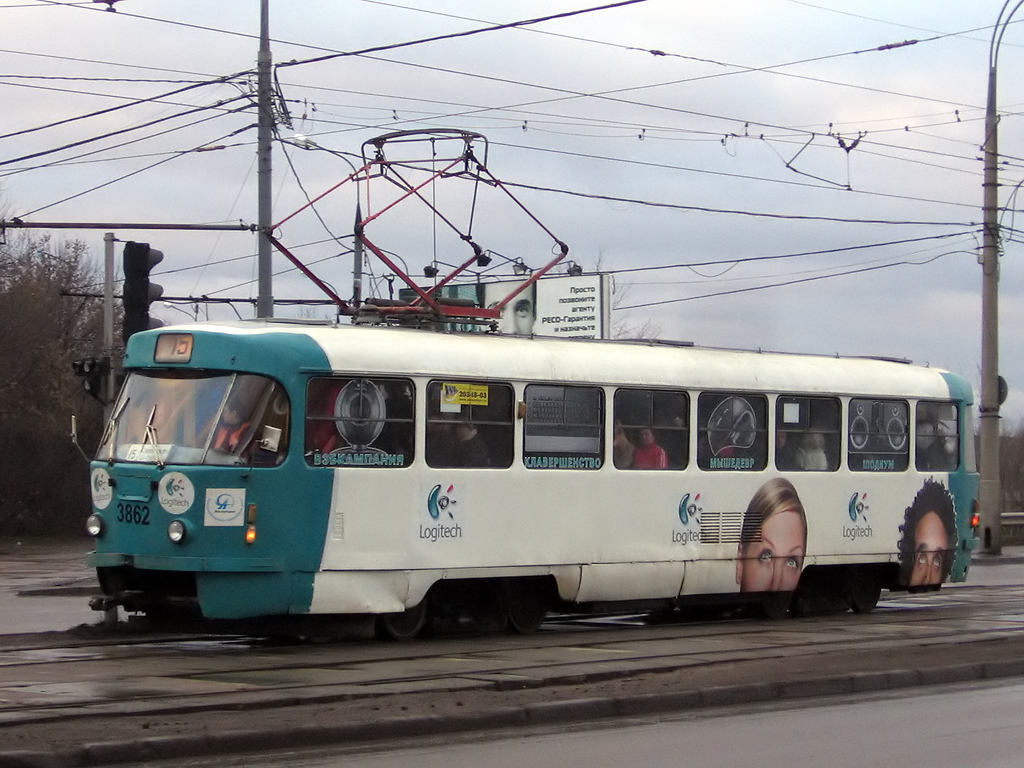 Москва, Tatra T3SU № 3862