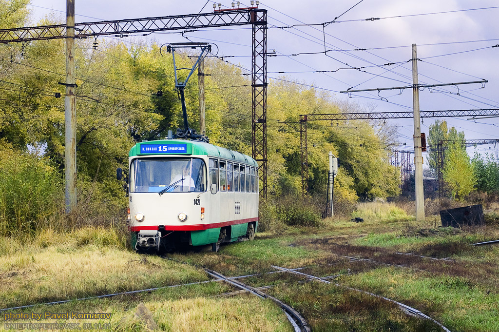 Днепр, Tatra T4DM № 1421; Днепр — Прогулка на Tatra T4DM (05.11.2011)