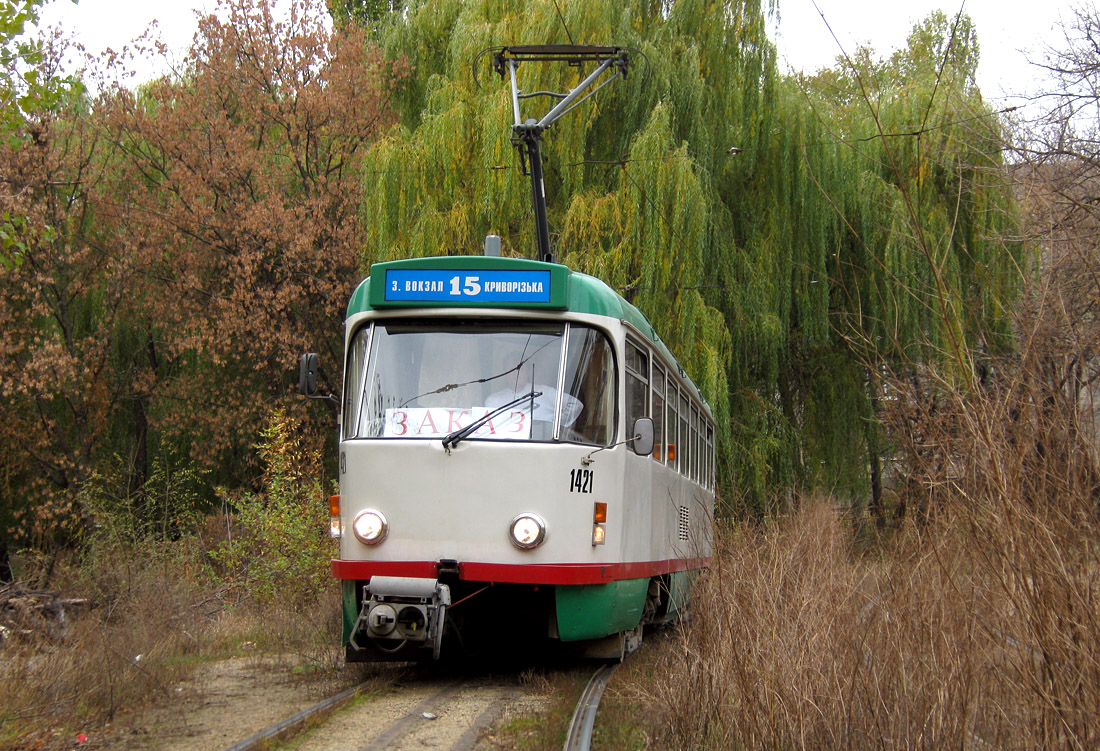Днепр, Tatra T4DM № 1421; Днепр — Прогулка на Tatra T4DM (05.11.2011)