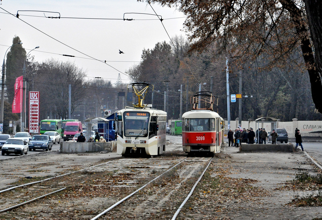 Харьков, 71-619КТ № 3104; Харьков, Tatra T3SU № 3099