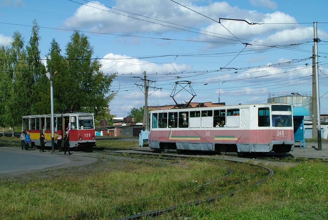 Prokopyevsk, 71-605 (KTM-5M3) Br. 129; Prokopyevsk, 71-608K Br. 348