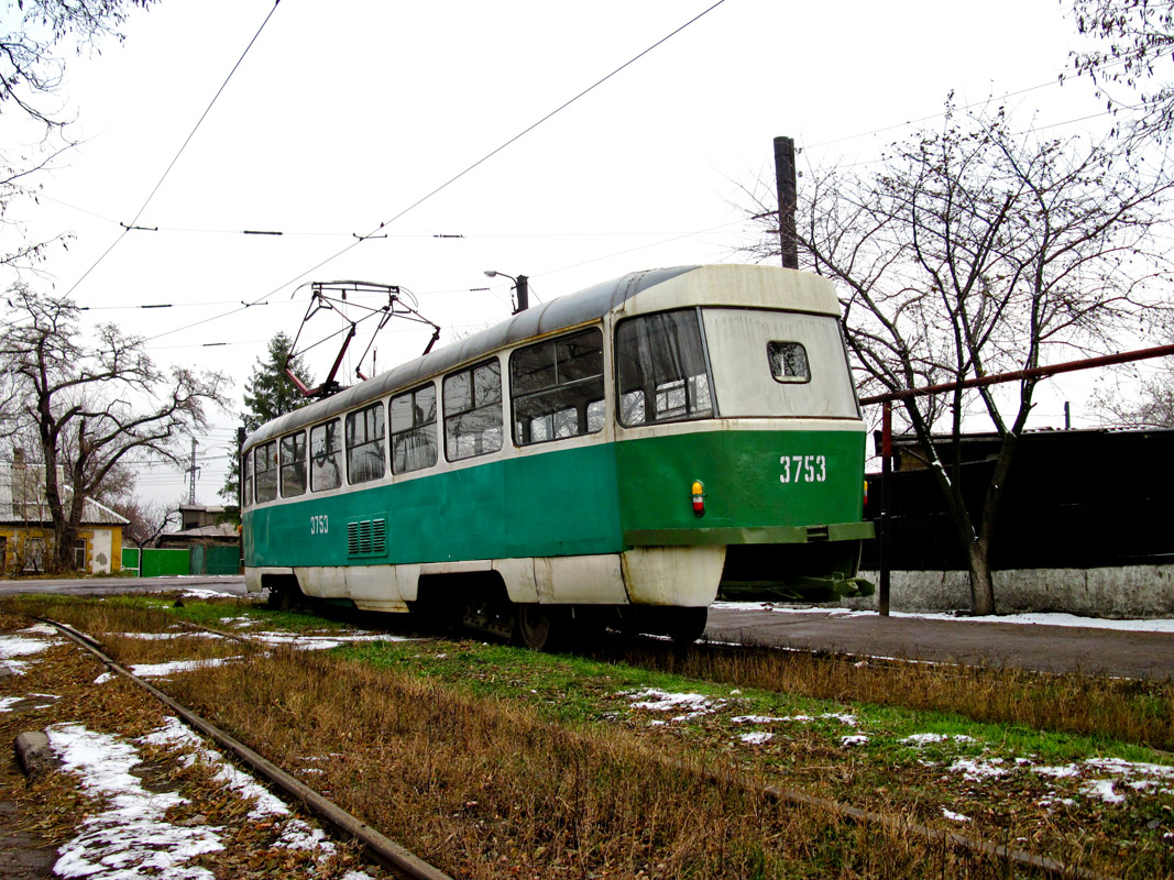 Донецк, Tatra T3SU (двухдверная) № 3753; Донецк — Трамвайная линия к станции Мушкетово