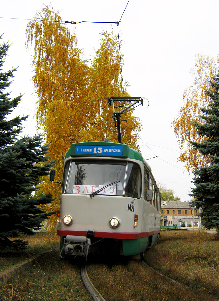 Днепр, Tatra T4DM № 1421; Днепр — Прогулка на Tatra T4DM (05.11.2011)