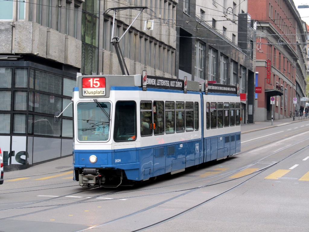 Цюрих, SWS/SWP/BBC Be 4/6 "Tram 2000" № 2024
