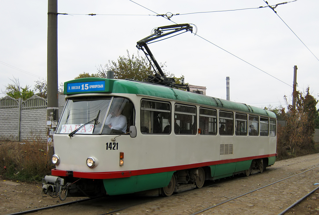 Днепр, Tatra T4DM № 1421; Днепр — Прогулка на Tatra T4DM (05.11.2011)