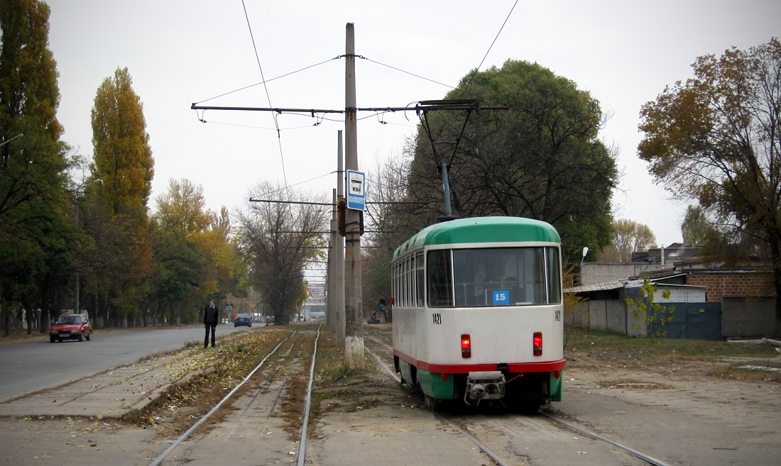 Днепр, Tatra T4DM № 1421; Днепр — Прогулка на Tatra T4DM (05.11.2011)