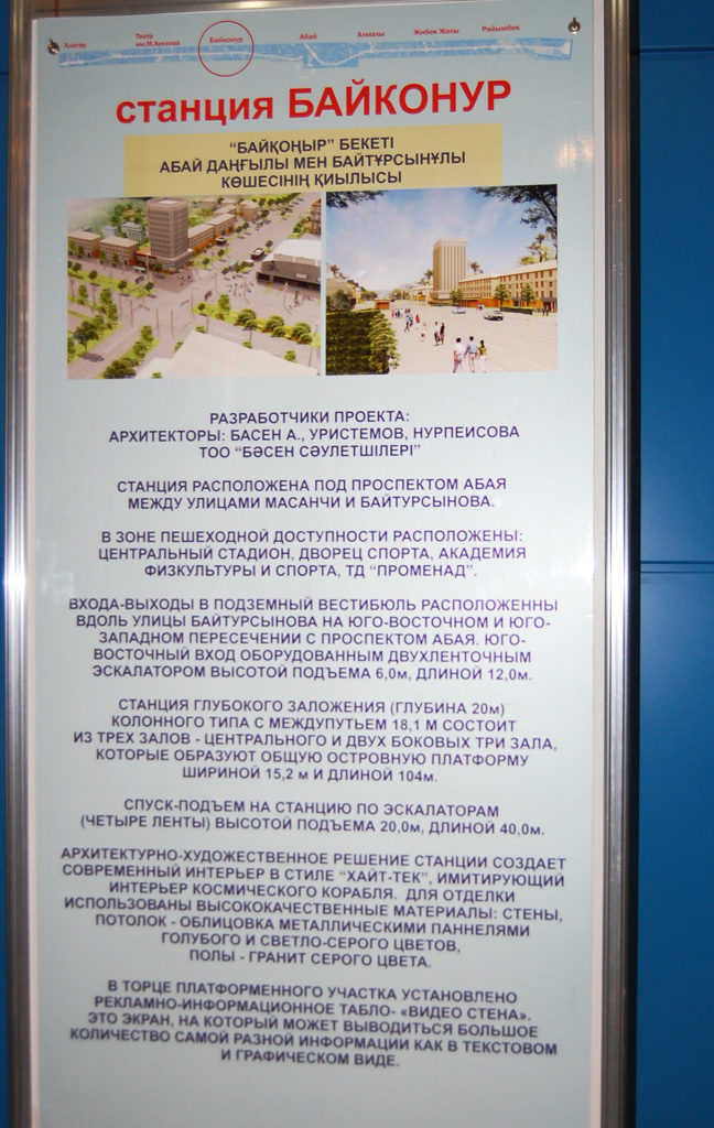 Алматы — Метрополитен — Линия 1 — Станции