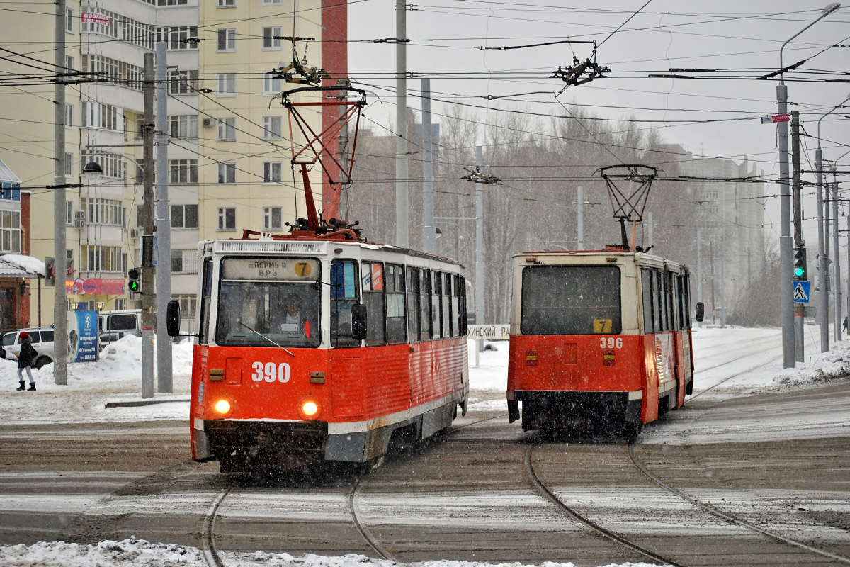 Пермь, 71-605 (КТМ-5М3) № 396; Пермь, 71-605 (КТМ-5М3) № 390