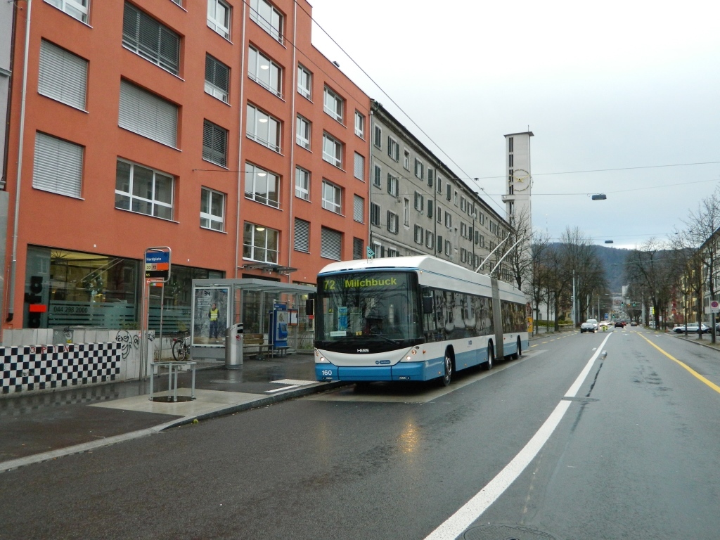 Цюрих, Hess SwissTrolley 3 (BGT-N2C) № 160