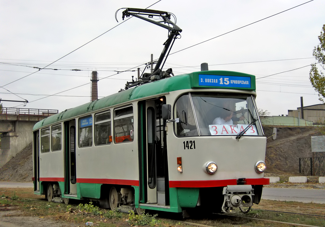 Днепр, Tatra T4DM № 1421; Днепр — Прогулка на Tatra T4DM (05.11.2011)