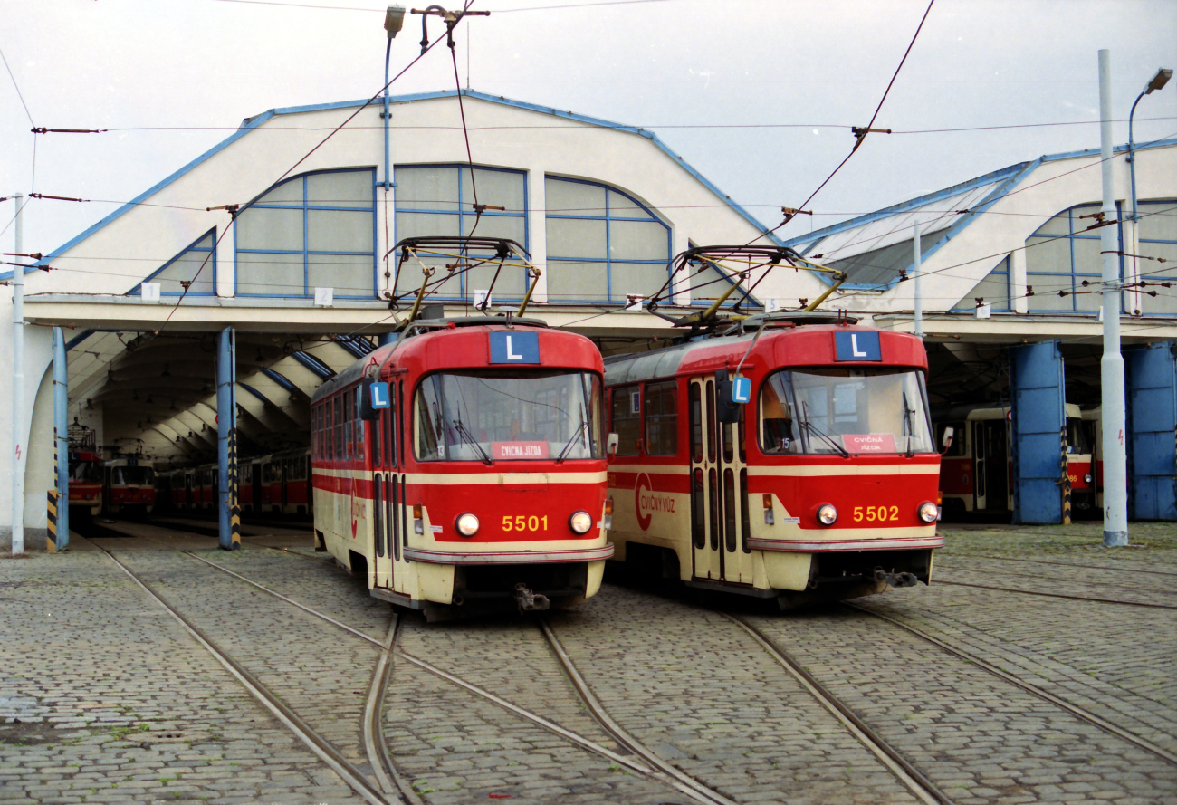 Prague, Tatra T3 № 5501; Prague, Tatra T3 № 5502; Prague — Tram depots
