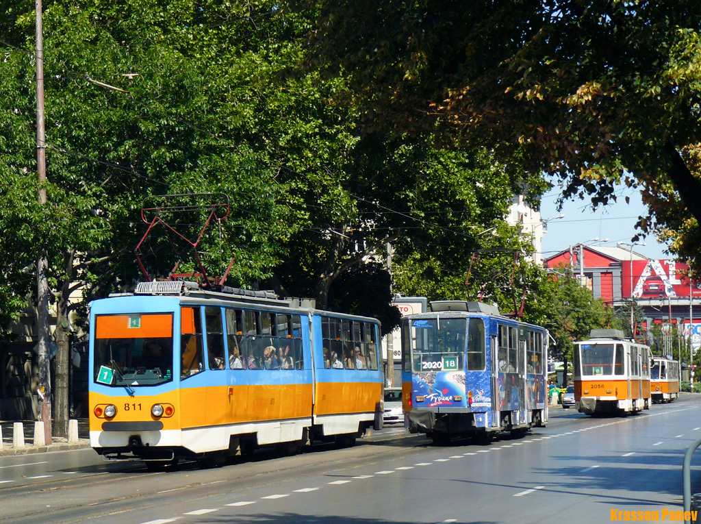 София, Т6М-700 F № 811; София, Tatra T6A2B № 2020; София, Tatra T6A2SF № 2056