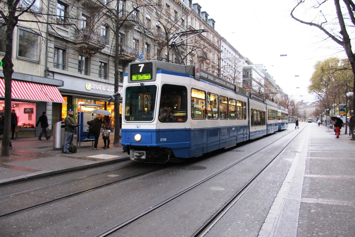Zurich, SWP/SIG/ABB Be 4/8 "Tram 2000 Sänfte" № 2119