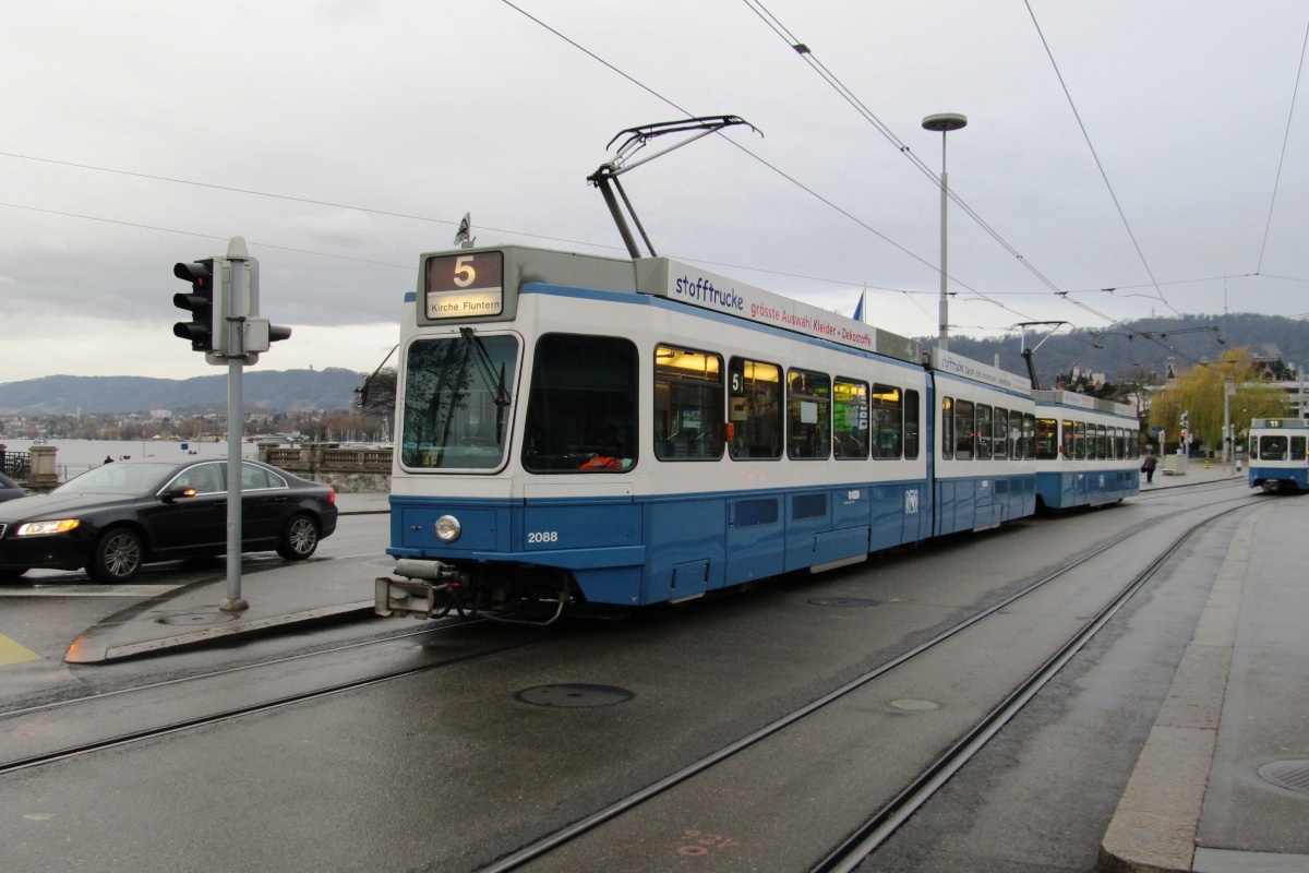 Zurich, SWP/SIG/BBC Be 4/6 "Tram 2000" № 2088