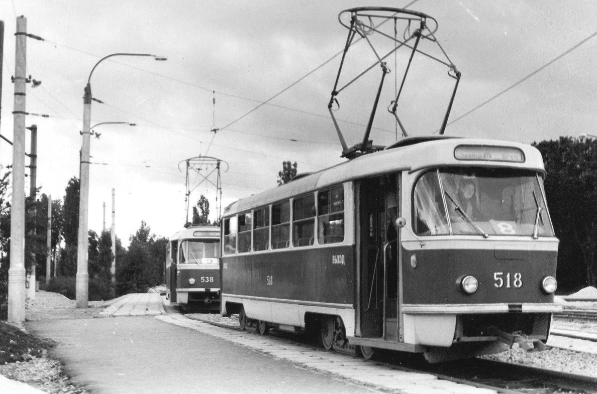 Волгоград, Tatra T3SU (двухдверная) № 518; Волгоград — Старые фотографии — Волгоград