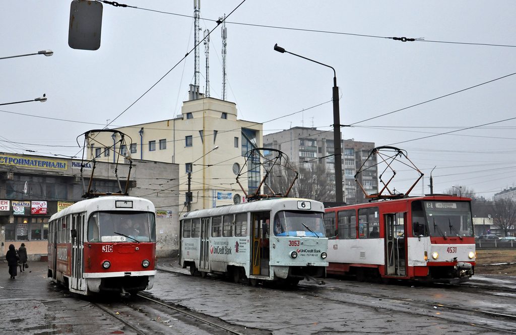 Харьков, Tatra T3SU № 318; Харьков, Tatra T3SU № 3053; Харьков — Конечные станции