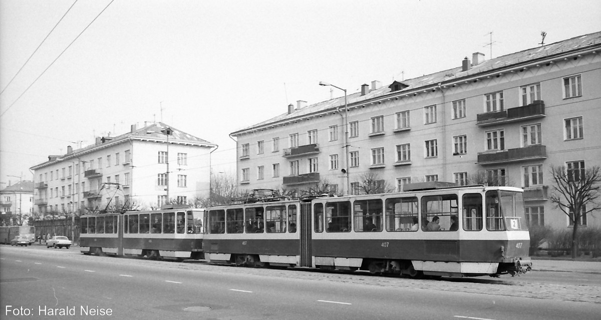 Калининград, Tatra KT4SU № 407; Калининград — Старые фотографии