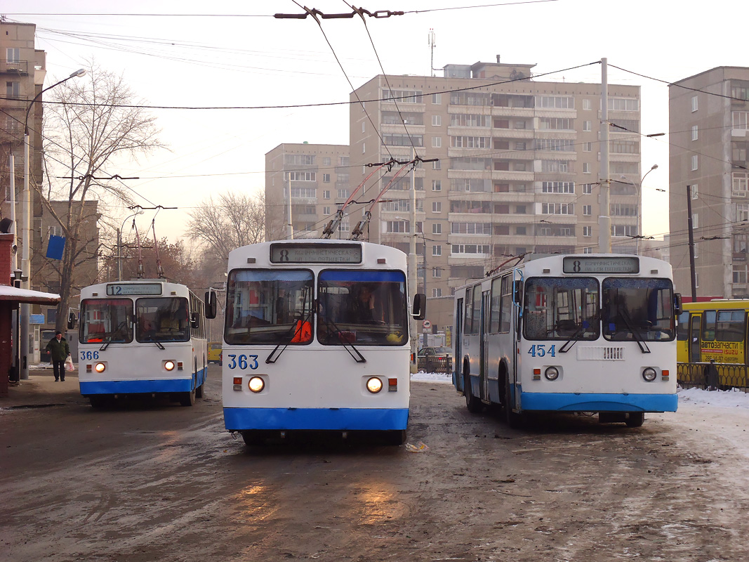 Екатеринбург, БТЗ-5201 № 366; Екатеринбург, БТЗ-5276-01 № 363; Екатеринбург, ЗиУ-682Г-016 (012) № 454; Екатеринбург — Конечные станции и разворотные кольца