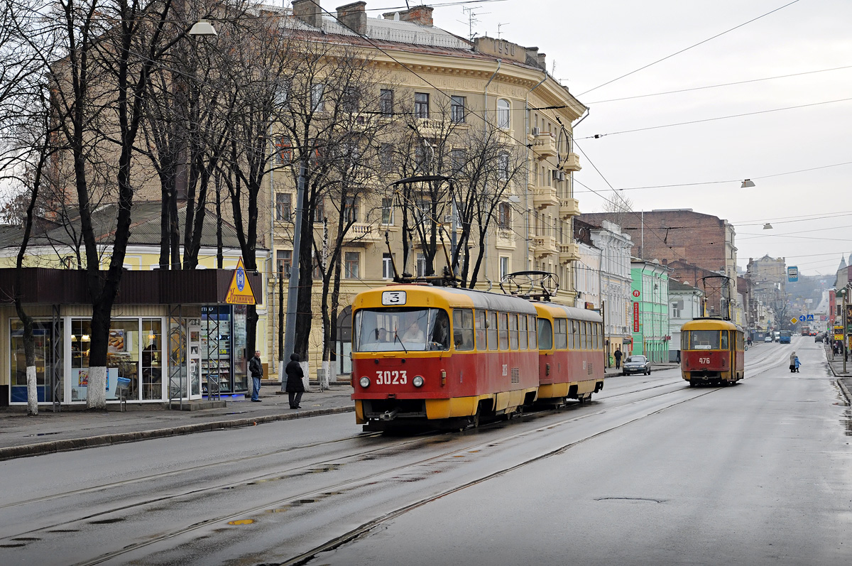 Харьков, Tatra T3SU № 3023; Харьков, Tatra T3SU (двухдверная) № 476 Харьков, Tatra T3SU № 3023; Харьков, Tatra T3SU (двухдверная) № 476