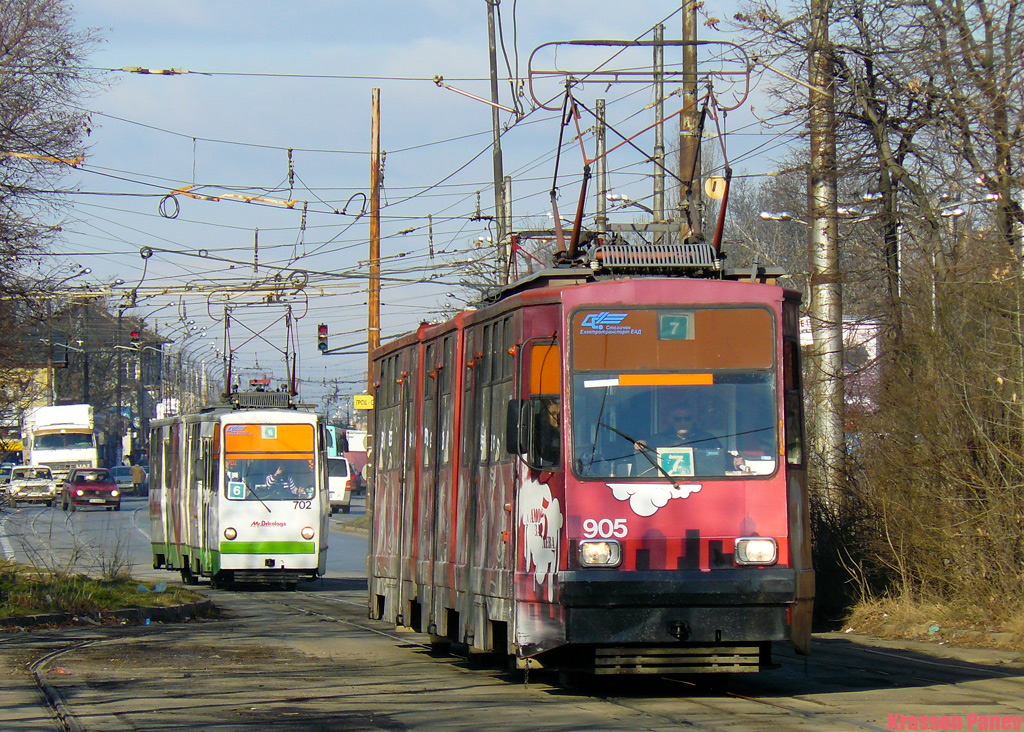 София, Т6М-700 № 702; София, Т8М-900М № 905