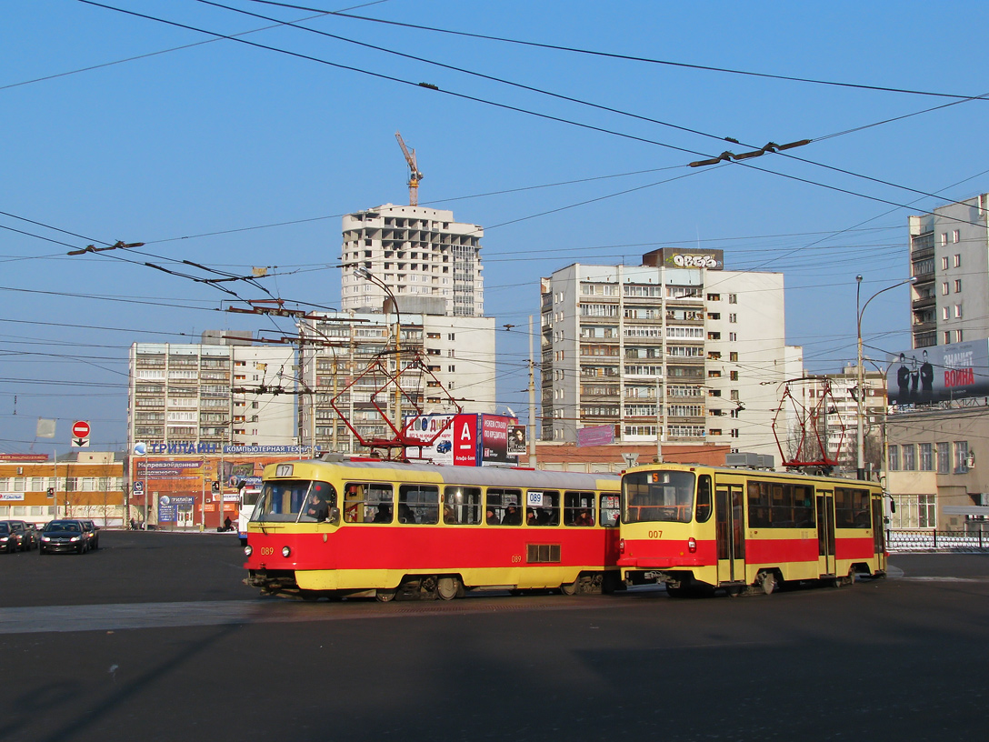 Екатеринбург, Tatra T3SU (двухдверная) № 089; Екатеринбург, 71-405 № 007