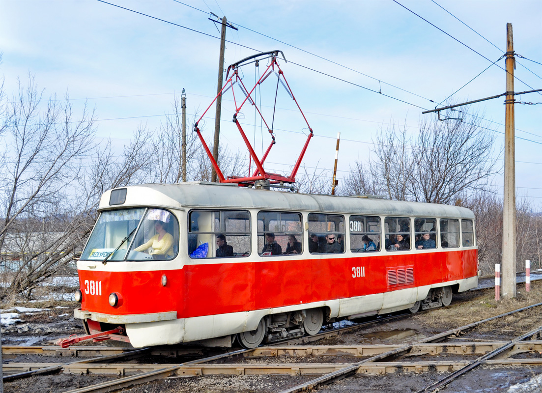 Донецк, Tatra T3SU (двухдверная) № 3811; Донецк — «Весенним Донецком под звуки Татры», Т-3 № 3811, 17 марта 2012 года