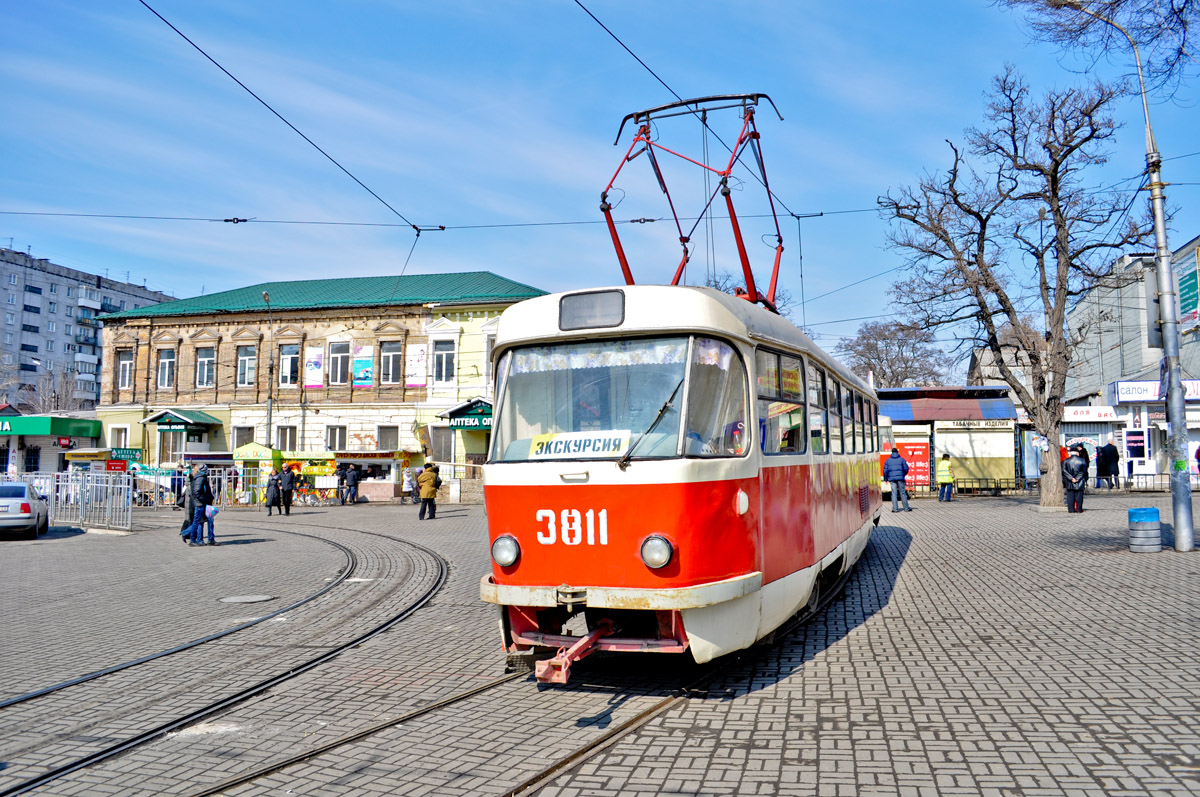 Донецк, Tatra T3SU (двухдверная) № 3811; Донецк — «Весенним Донецком под звуки Татры», Т-3 № 3811, 17 марта 2012 года