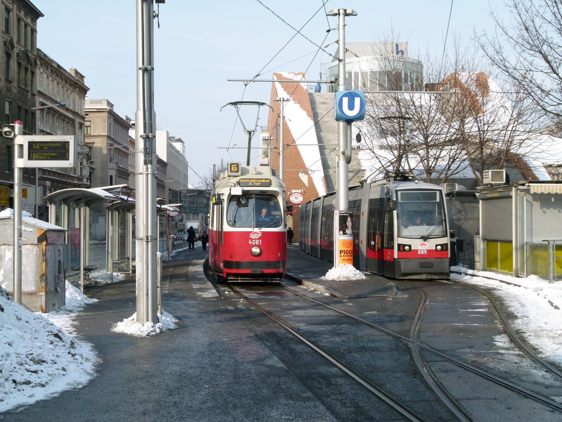 Відень, SGP Type E2 № 4081; Відень, Siemens ULF-B № 689 Відень, SGP Type E2 № 4081; Відень, Siemens ULF-B № 689