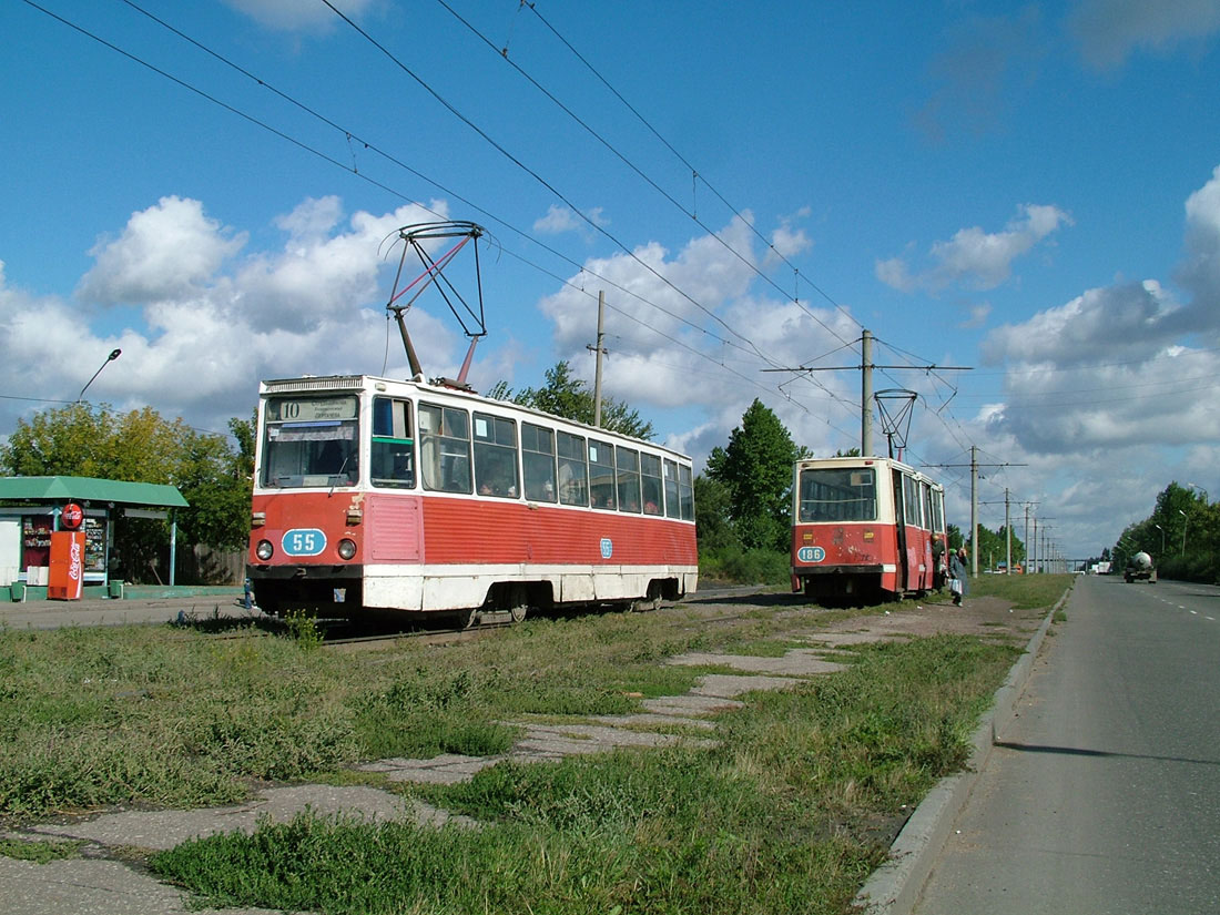 Омск, 71-605А № 55; Омск, 71-605 (КТМ-5М3) № 186