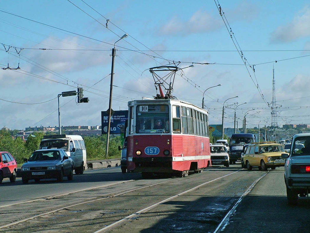 Omsk, 71-605 (KTM-5M3) № 157; Omsk — Tram lines – Left bank of the Irtysh river / 10 route (dismantled)