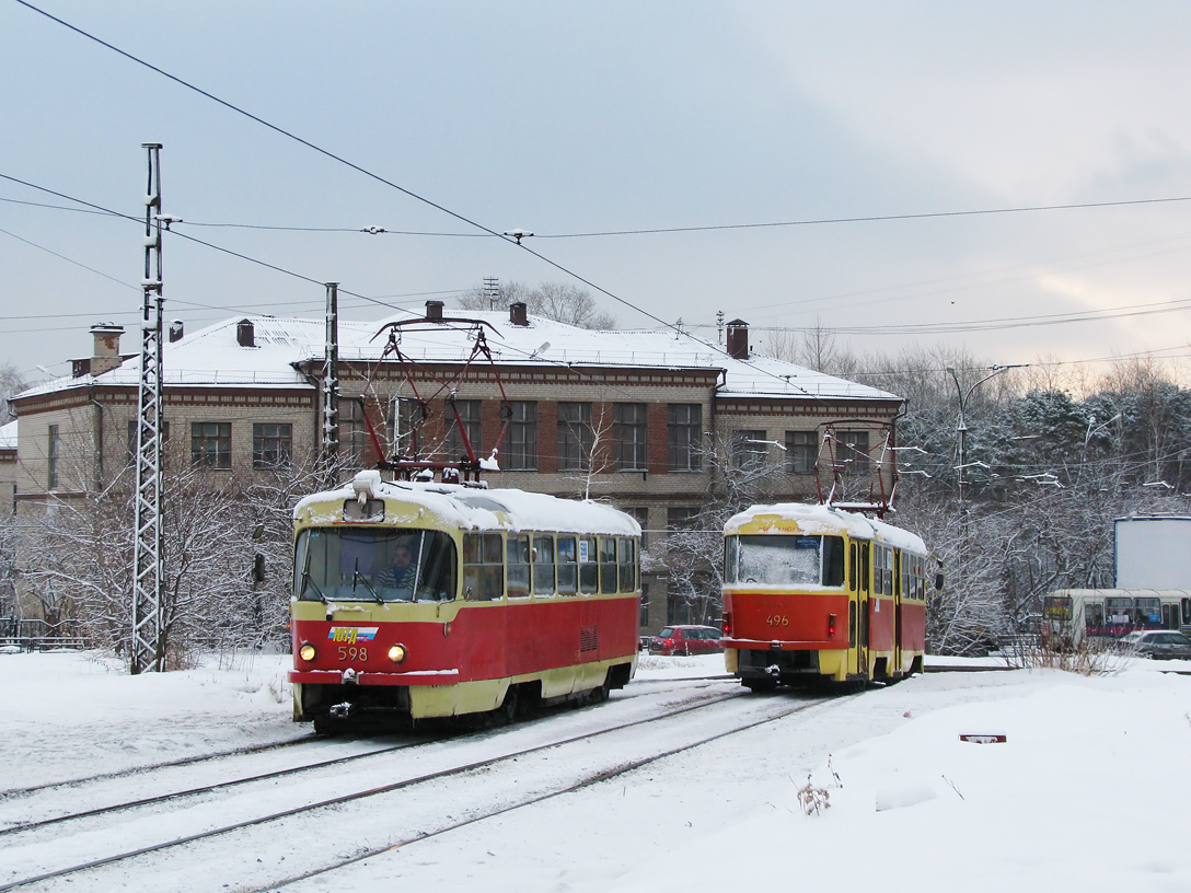 Yekaterinburg, Tatra T3SU # 598; Yekaterinburg, Tatra T3SU (2-door) # 496