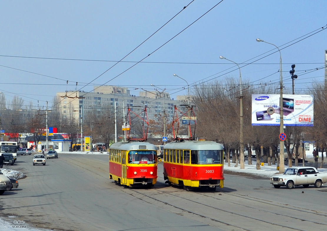 Wołgograd, Tatra T3SU (2-door) Nr 3016; Wołgograd, Tatra T3SU (2-door) Nr 3003
