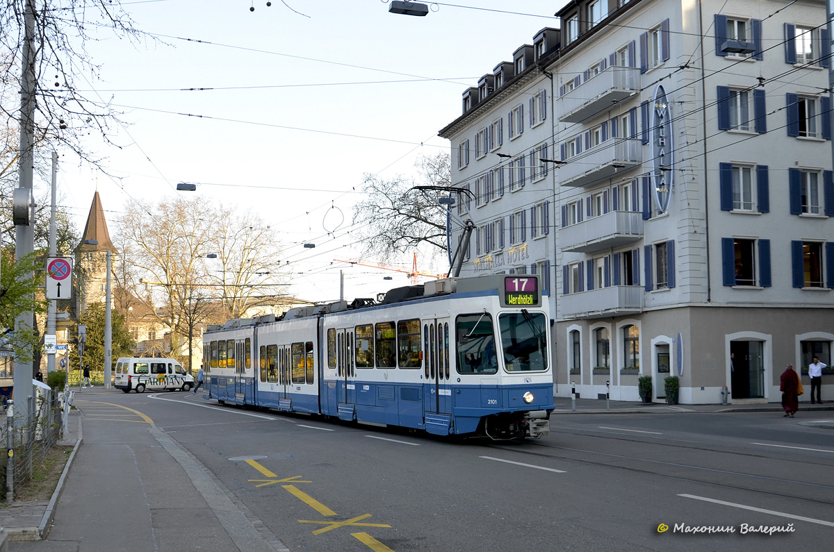 Zurich, SWP/SIG/ABB Be 4/8 "Tram 2000 Sänfte" № 2101