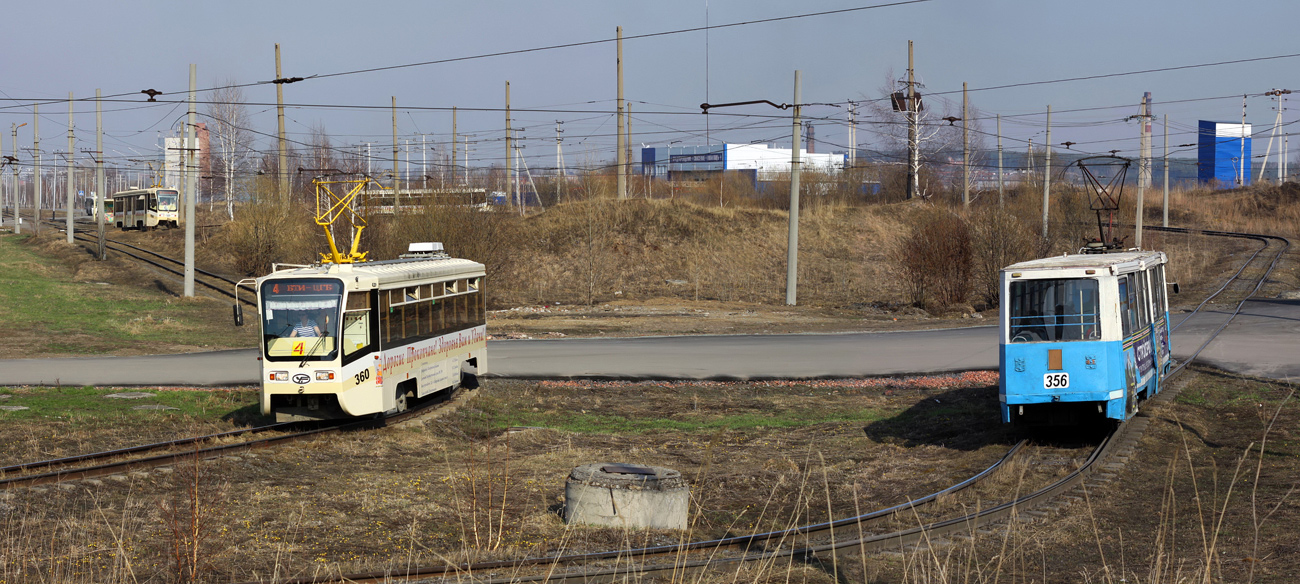 Prokopyevsk, 71-619KT Br. 360; Prokopyevsk, 71-605 (KTM-5M3) Br. 356