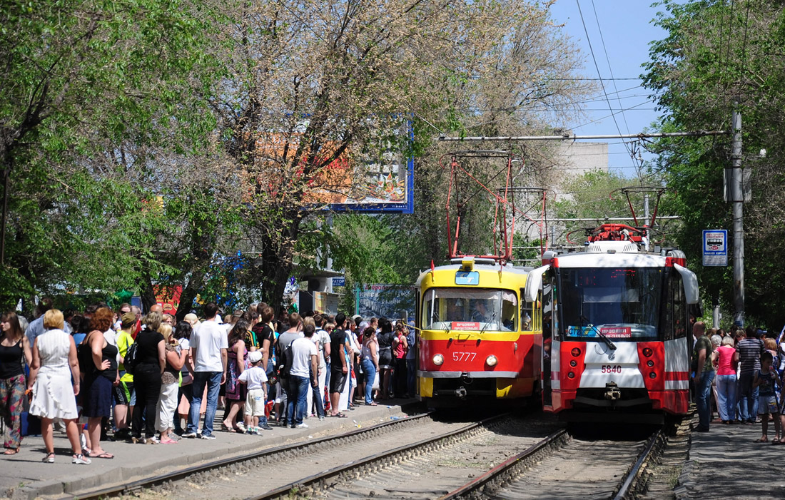 Волгоград, Tatra T3SU № 5777; Волгоград, Tatra T3SU № 5778; Волгоград, 71-154 (ЛВС-2009) № 5840; Волгоград — Трамвайные линии: [5] Пятое депо — Скоростной трамвай