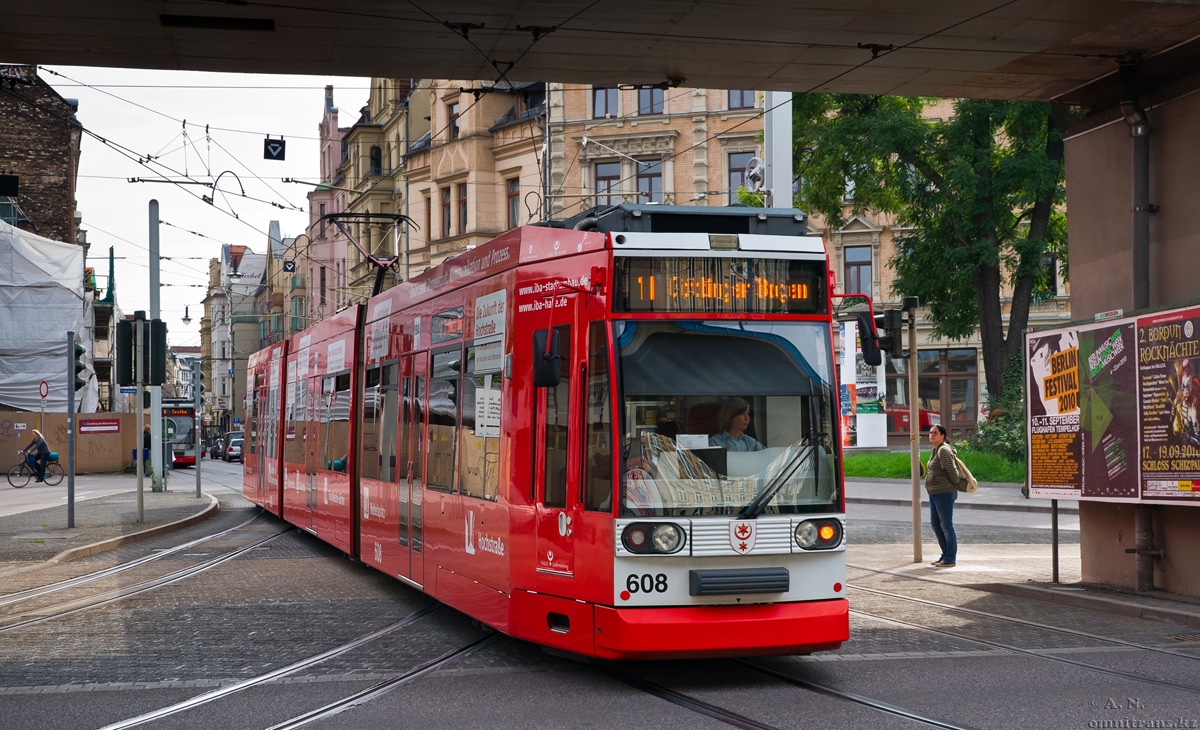 Halle, Duewag MGT6D # 608